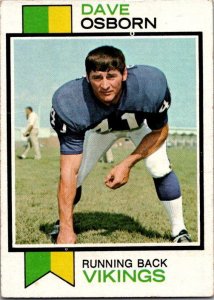 1973 Topps Football Card Dave Osborn Minnesota Vikings sk2626