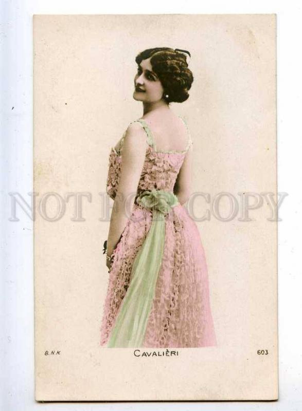 216028 La CAVALIERI Italian OPERA SINGER vintage PHOTO tinted