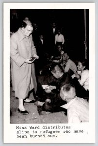 Hong Kong RPPC Miss Ward Rice Slip For Burned Out Refugee Christmas Postcard N28