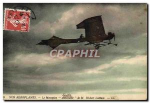 Old Postcard Jet Aviation monoplane Antoinette M Hubert latham