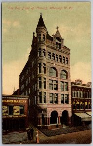 Wheeling West Virginia c1910 Postcard City Bank Of Wheeling Bakery blank back