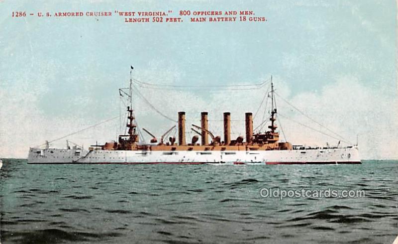Military Battleship Postcard, Old Vintage Antique Military Ship Post Card US ...