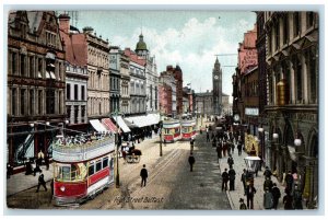 c1910 High Street Belfast Northern Ireland Business District Antique Postcard