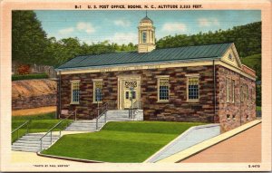 Linen Postcard U.S. Post Office in Boone, North Carolina