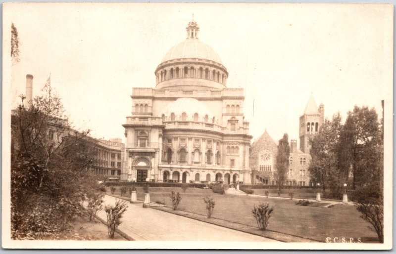 First Church Of Christ Scientist Boston Massachusetts Real Photo RPPC Postcard