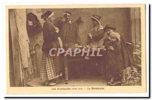 Old Postcard The home Auvergne The benedicite