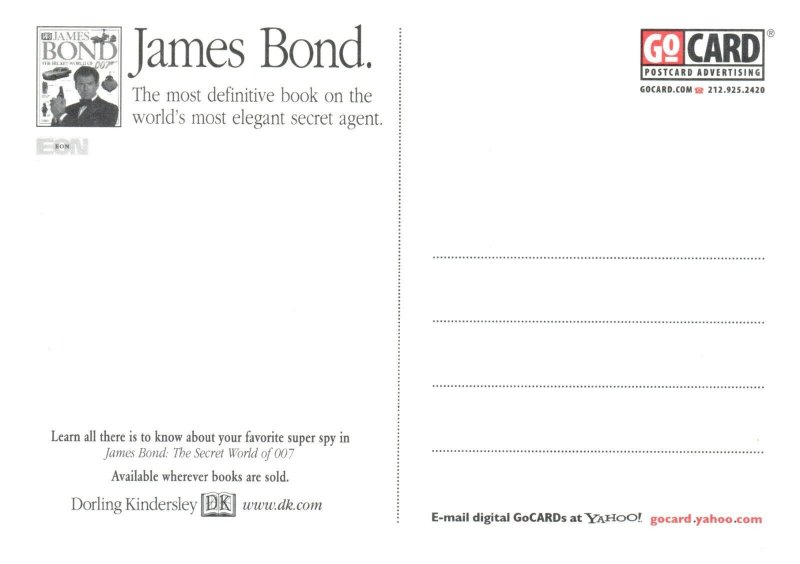 Postcard 007 James Bond Ad most definitive book on James Bond ad Bond girl