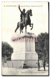 Postcard Old Montpellier Promenade du Peyron Statue of Louis XIV