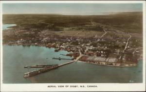 Digby NS Aerial View Tinted Real Photo Postcard rpx
