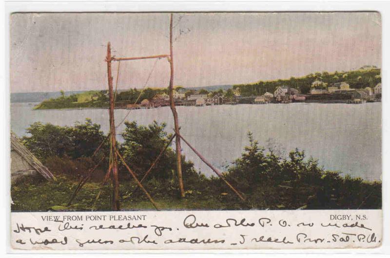 Panorama Digby Nova Scotia Canada 1907 postcard