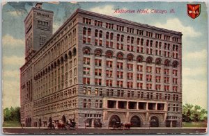 1911 Auditorium Hotel Chicago Illinois High-Rise Building Street Posted Postcard