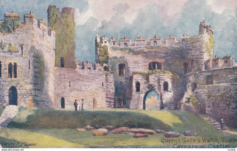 Queen's Gate And Watch Tower, Carnarvon Castle, 1900-1910s; TUCK 7949