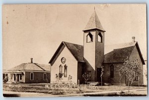 Cozad Nebraska NE Postcard RPPC Photo M E Church Parsonage 1911 Posted Antique