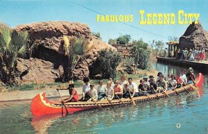 Phoenix-Tempe, AZ Arizona  LEGEND CITY AMUSEMENT PARK Indian War Canoe  Postcard