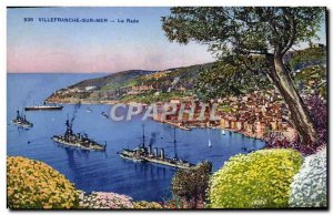 Old Postcard Villefranche Sur Mer La Rade Boat