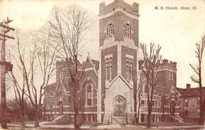 Olney Illinois Methodist Church Antique Postcard J48390