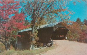 Conway New Hampshire Old Covered Bridge Chrome Postcard Unused