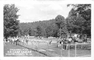 Cowen West Virginia~Kids @ 4-H Camp Caesar Swimming Pool~Camper's Note~1955 RPPC