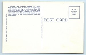 BOULDER CITY, NV Nevada ~ BIRDSEYE VIEW  c1940s Curteich Linen  Postcard