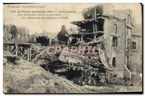 Old Postcard The France recaptured in 1917 HAM Somme