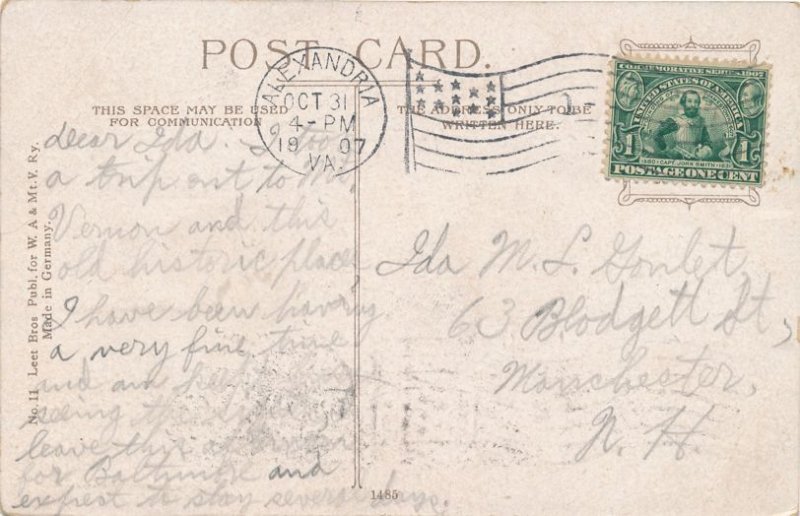 Alexandria VA, Virginia - Christ Church - Tomb Stones - pm 1907 - DB