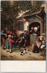 Vintage Adriaen van Ostade 'Der Spielmann' Lithograph Postcard 1620 Art H81