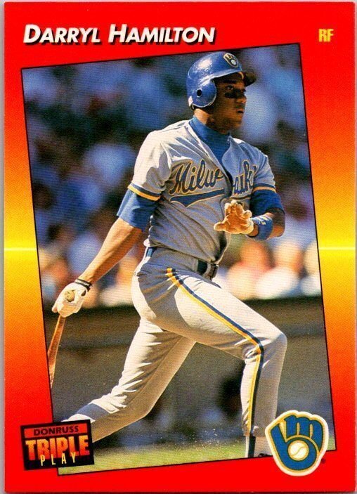1992 Donruss Tripleplay Baseball Card Darryl Hamilton Montreal Expos sk6144