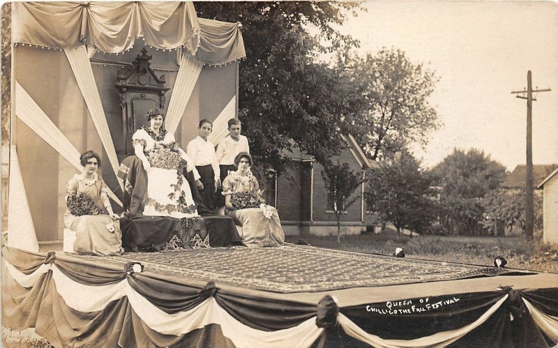 KB9/ Chillicothe Ohio RPPC Postcard c1910 Fall Festival Queen Float Parade