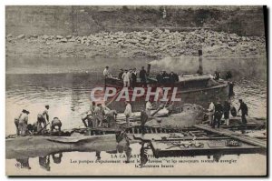 Old Postcard Boat Catastrophe of Pluviose The d & # 39epuisement pumps empty ...