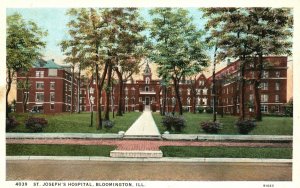 Vintage Postcard 1930's St. Joseph's Hospital Medical Building Bloomington ILL