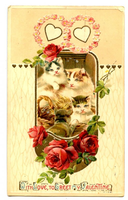 Greeting - Valentine.  Cats