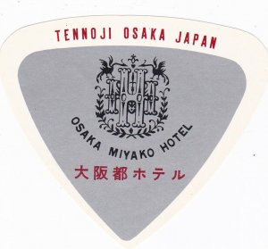 Japan Osaka Miyako Hotel Vintage Luggage Label sk2411