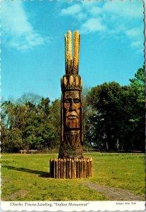 Charleston, SC South Carolina INDIAN MONUMENT Charles Towne Landing 4X6 Postcard