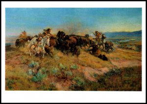 The Buffalo Hunt,Charles Russell Western Painting