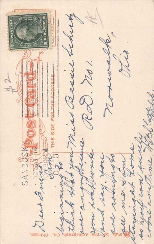 J75/ Put-In-Bay Ohio Postcard c1910 Moonlight Steamer Dock Crowd 347