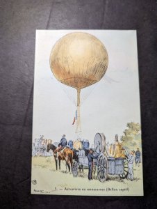 Mint France Aviation Postcard Captive Balloon Army in Maneuvers