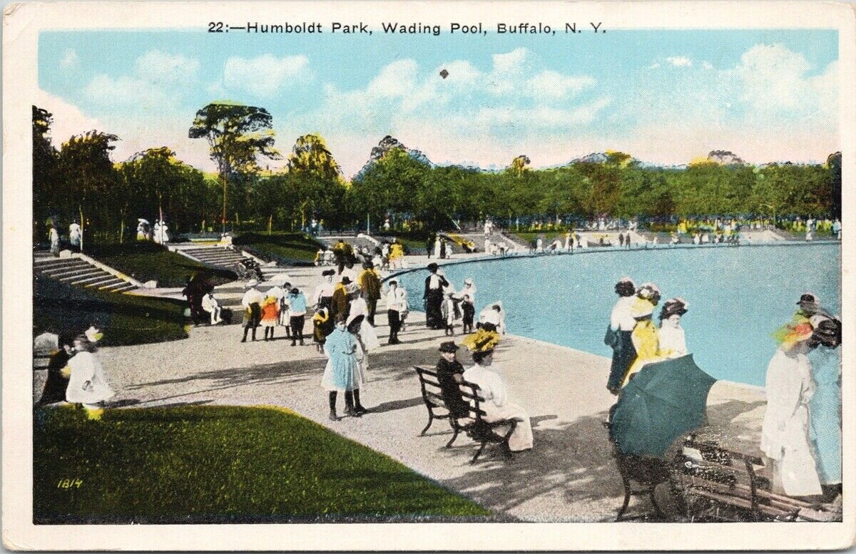Buffalo NY Humboldt Park Wading Pool 1920s Postcard G62 United States