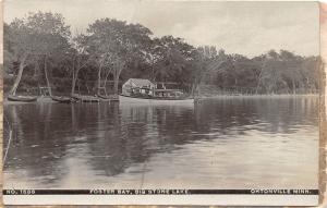 D49/ Ortonville Minnesota Mn RPPC Postcard 1909 Foster Bay Big Stone Lake Boat