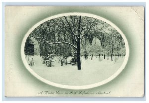 1910's A Winter Scene In Park Lafontaine Montreal. Postcard F110E