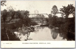 1908 Columbus Road Bridge Granville Ohio OH Sightseeing Posted Postcard