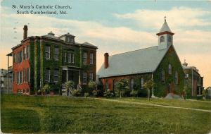 c1907 Postcard; St. Mary's Catholic Church, South Cumberland MD Allegany County