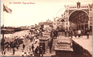 Spain La Coruna Playa de Riazor A Coruña Vintage Postcard 02.97 