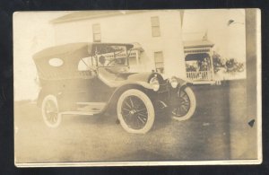 RPPC VINTAGE BRASS ERA AUTOMOBILE CAR &DRIVER VINTAGE REAL PHOTO POSTCARD