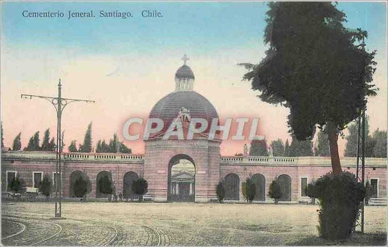  Vintage Postcard Cementerio Jeneral Santiago de ChÃ®le