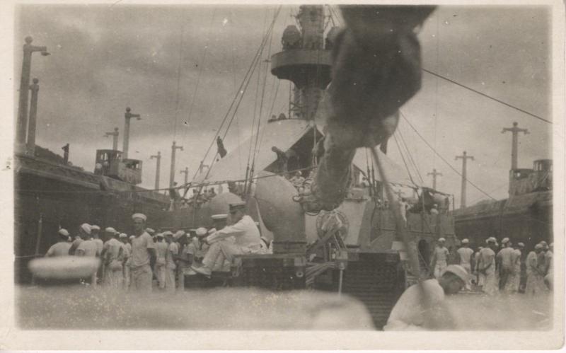 Panama Canal Panama Navy Sailors Ships Military Vintage Real Photo Postcard E5