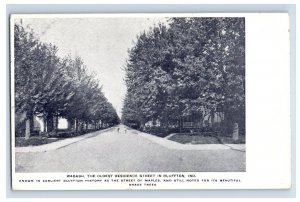 Vintage Wabash The Oldest Residence Street In Bluffton Indiana Postcard P220E