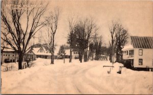 Snowy Road, Entering Village of Barnard VT Vintage Postcard X55