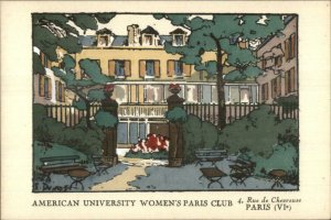 Dumas - Watercolor American University Women's Paris Club Postcard