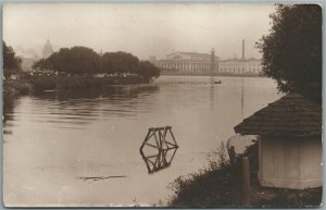 ST.PETERSBURG RUSSIA NEVA RIVER ANTIQUE REAL PHOTO POSTCARD RPPC