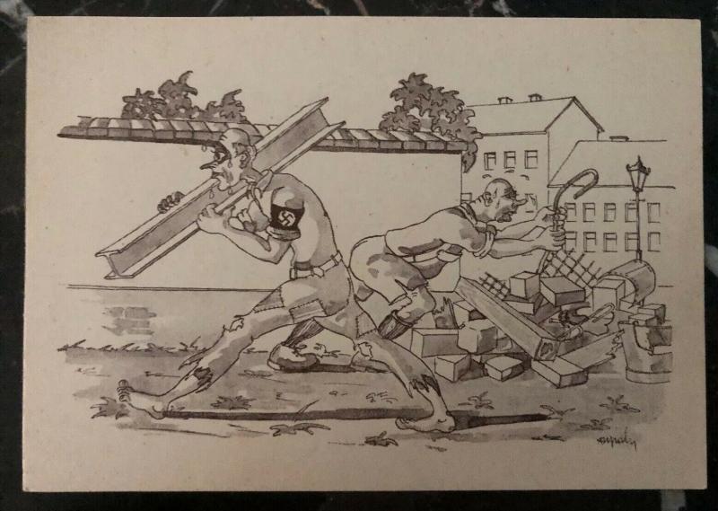 Mint Czechoslovakia Dupal 5 Picture Postcard Collection Anti Nazi 1946 Original